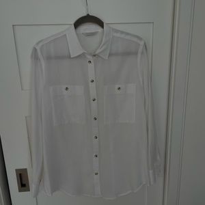 Club Monaco White Button Up with torte buttons